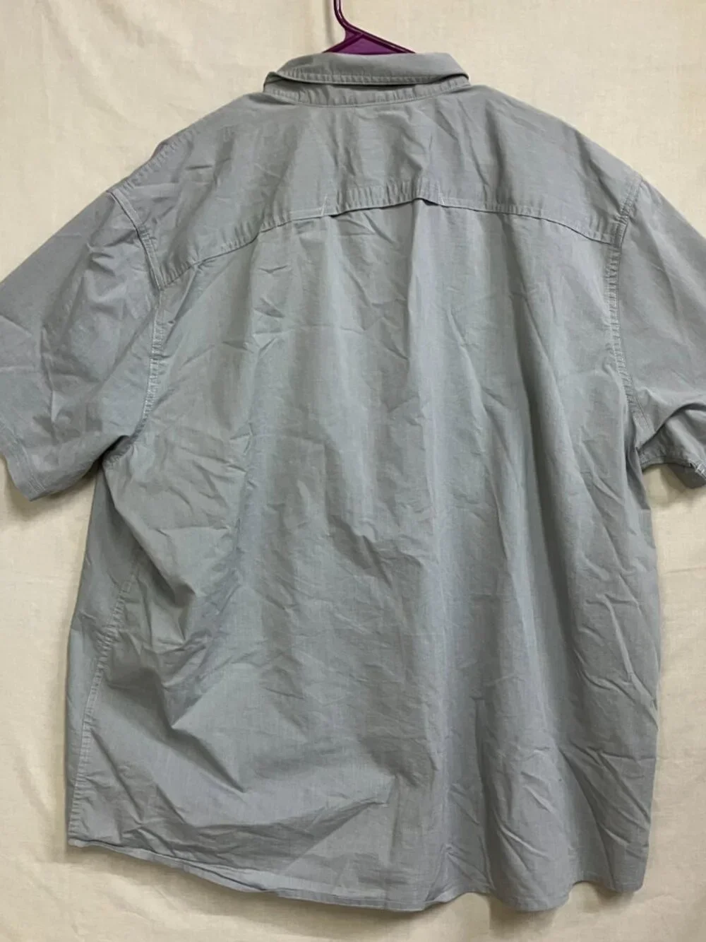 Wrangler Button Up Shirt Men's 3XL Gray Short Sleeves Front Pockets Collared